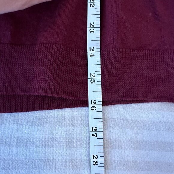 Vintage Brooks Brothers Sweater Mens Sz M Burgundy 100% Merino Wool V Neck - Picture 9 of 9